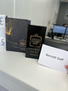 Winning Bennett Staff at the Medium Size Business Award 2023.
