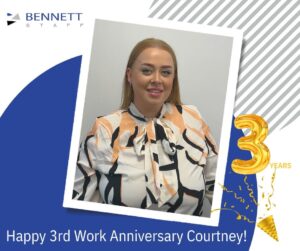 Celebrating Bennett Staff's 3rd work anniversary with Courtney.