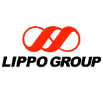 LIPPO GROUP logo on a bright orange background representing a leading Indonesian conglomerate with diverse business ventures