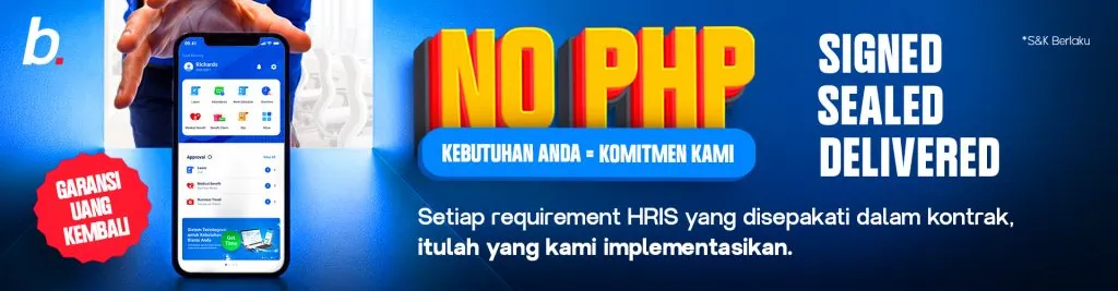 Mobile app interface showcasing software solutions by BEST Software Indonesia, emphasizing PHP requirements and contract compliance for business efficiency.