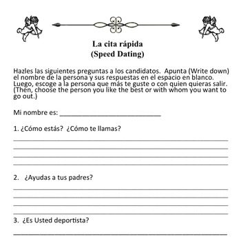 Spanish Speed Dating for the Imperfect, Present Perfect, & Tú, Ud. Uds. Questions - Image 3