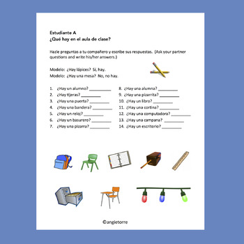 Spanish Classroom Objects Listening and Speaking Paired Activities - Image 2