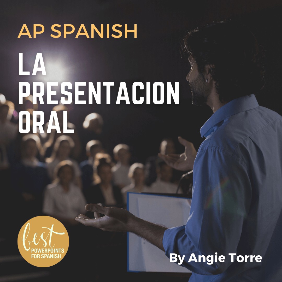La presentación oral / Oral Presentation for AP Spanish Man giving a presentation in front of an audience