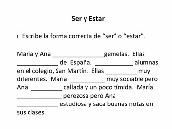 Ser Estar TPR Stories and Other Activities - Image 3