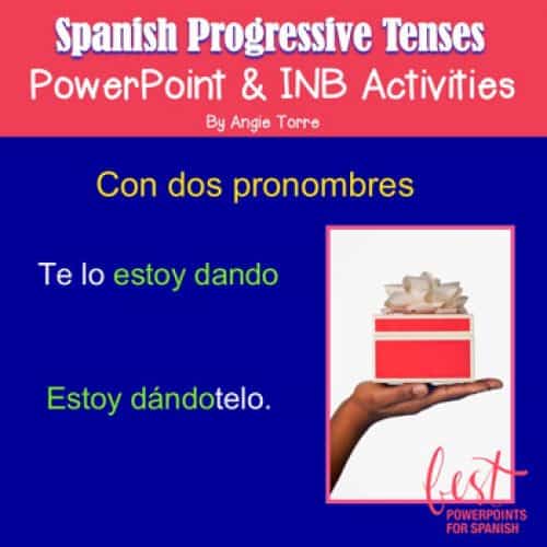 Spanish Progressive Tenses PowerPoint and INB Activities