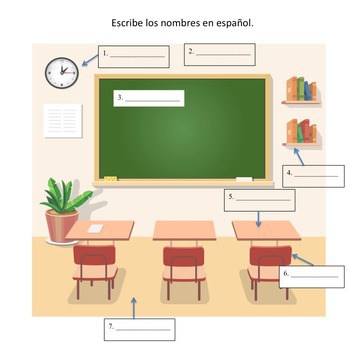 Spanish Classroom Objects Interactive Notebook and Google Drive Activities - Image 4