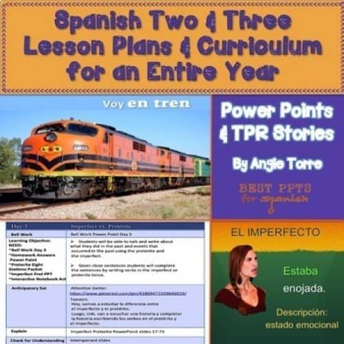 Spanish Two and Three Lesson Plans and Curriculum for an Entire Year