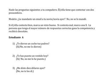 Spanish Double Object Pronoun Game FREE - Image 2