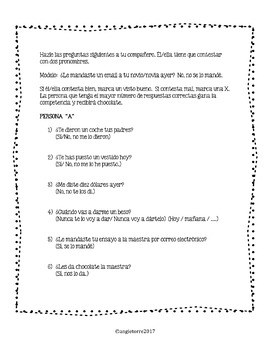 Spanish Double Object Pronoun Game FREE - Image 4
