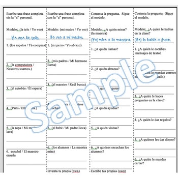 Spanish Personal A Interactive Notebook Activities - Image 4