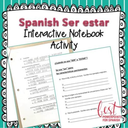 Spanish Ser estar Interactive Notebook Activity