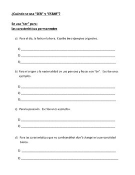 Spanish Ser vs. Estar Interactive Notebook Activity - Image 3