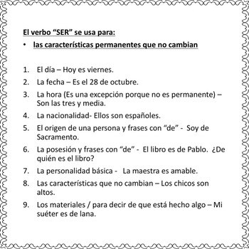 Spanish Ser vs. Estar Interactive Notebook Activity - Image 2