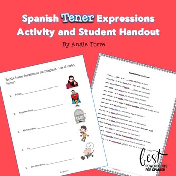 Spanish Tener Expressions Activity and Student Handout