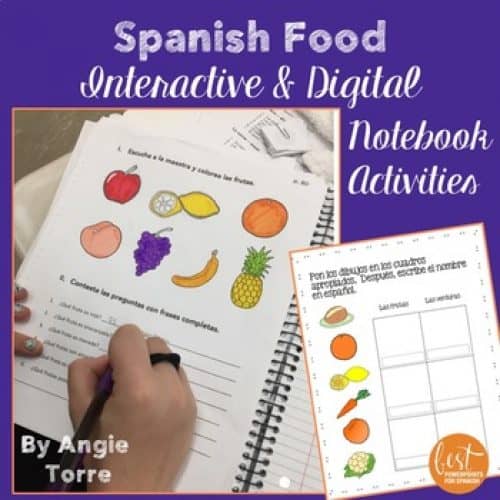 Spanish Food Interactive Notebook Activities