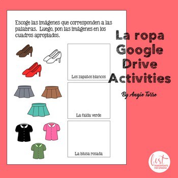 Spanish Clothing Google Drive Activity (FREE)