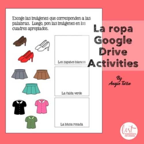 Spanish Clothing Google Drive Activity La ropa Google Drive Activities
