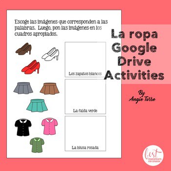 Spanish Clothing Google Drive Activity La ropa Google Drive Activities