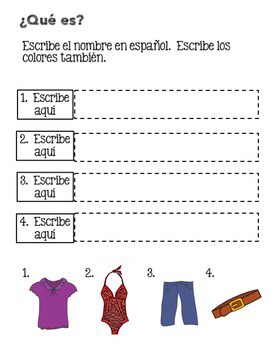 Spanish Clothing La ropa Google Drive Activity - Image 2
