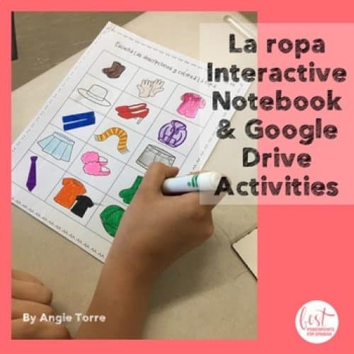 Spanish Clothing Interactive Notebook and Google Drive Activities