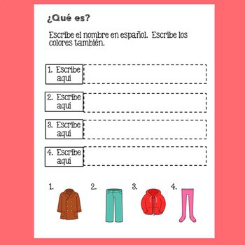 Spanish Clothing and Colors Interactive and Google Drive Activities - Image 4