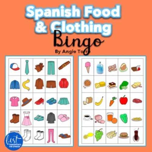 Spanish Food and Clothing Bingo Games