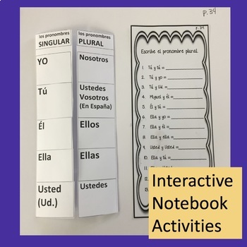 Spanish Subject Pronouns PowerPoint and Interactive Notebook Activities - Image 3