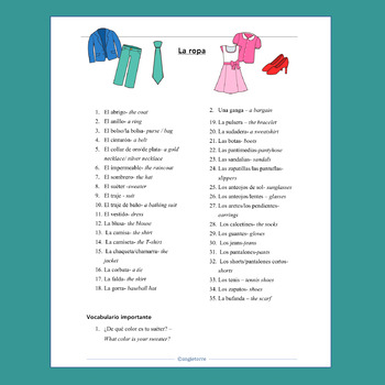 Spanish One Student Handouts or Cheat-Sheets for an Entire Year - Image 3