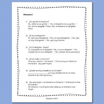 Spanish Ser Paired Listening and Speaking Activities - Image 4