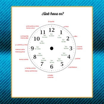 Spanish Time La hora and Classes Speaking Paired Activity - Image 4