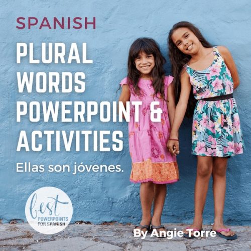 Spanish Plural and Singular Nouns and Adjectives PowerPoint and Activities Ellas son jóvenes two young girls