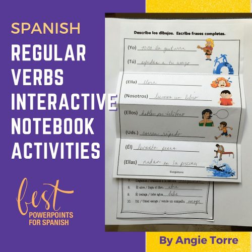 Spanish Regular Verbs Interactive Notebook Activities