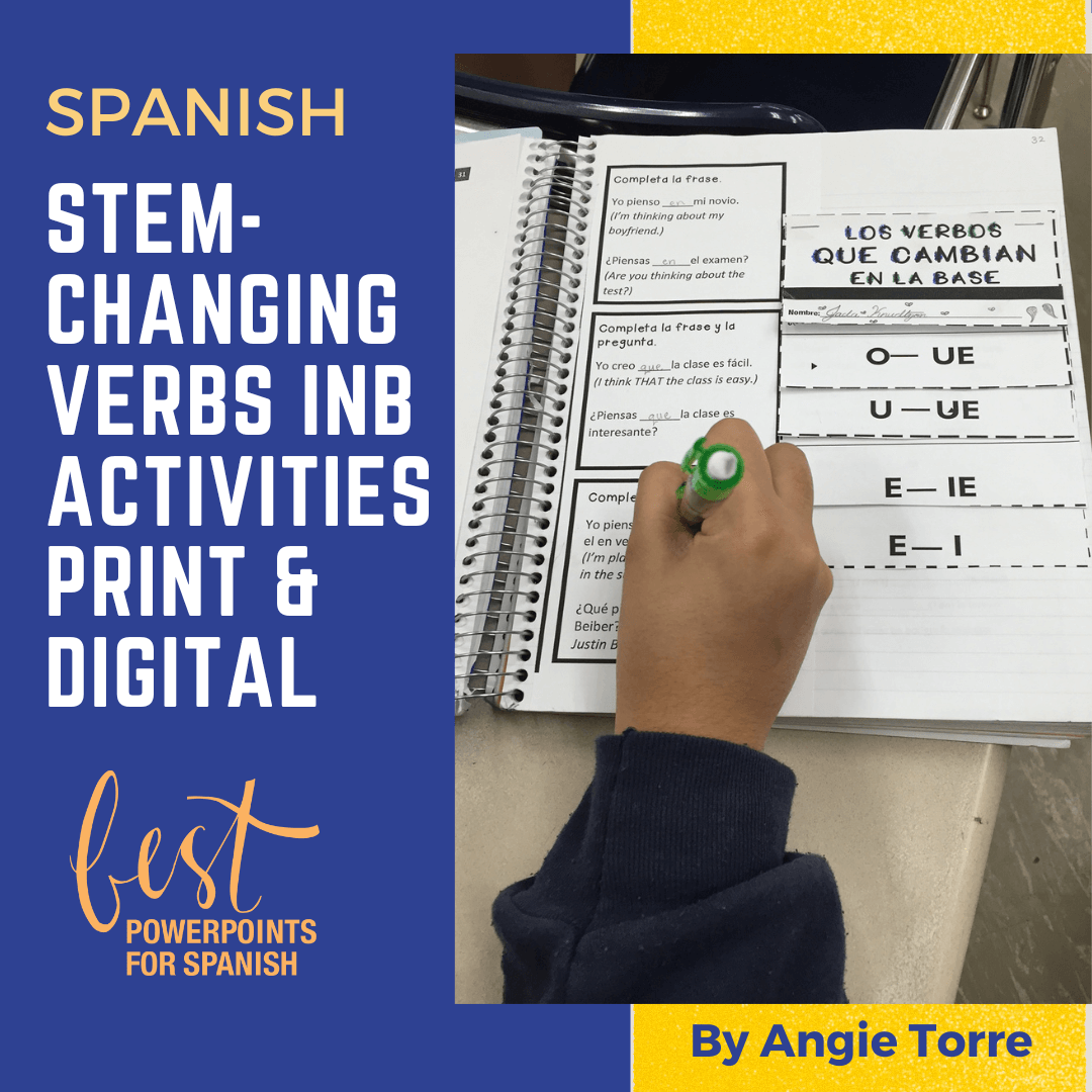 Spanish Stem-changing Verbs Interactive Notebook Activities