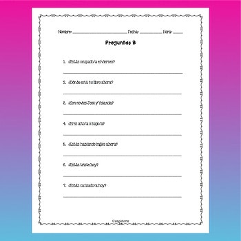 Spanish Ser Estar Paired Speaking Activities and Student Handouts - Image 2