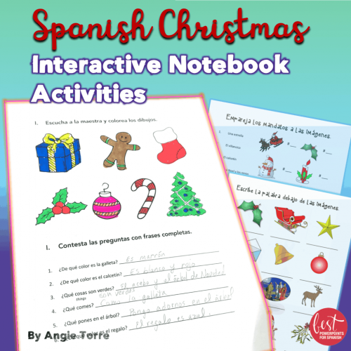 Spanish Christmas La Navidad Interactive Notebook Activities