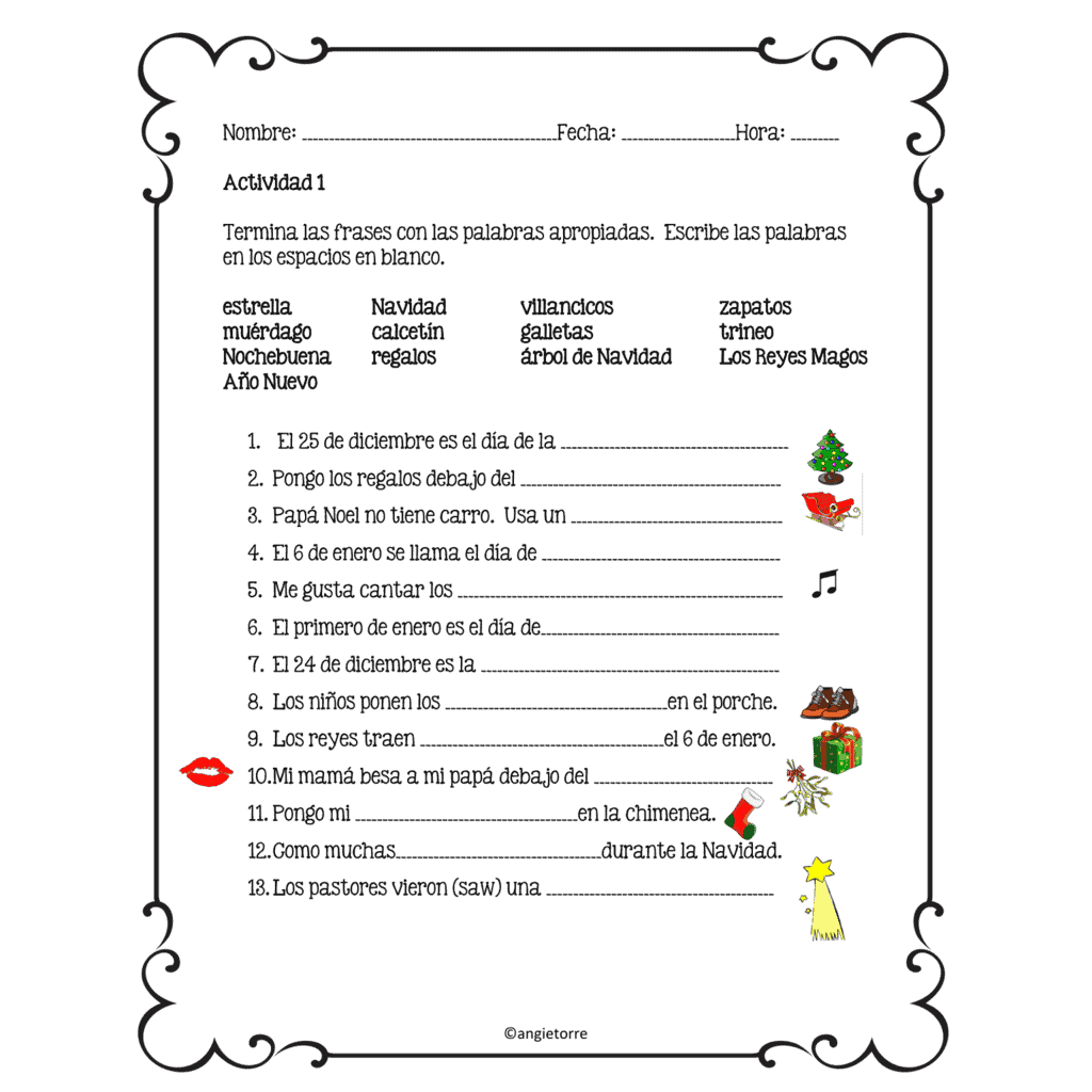 Spanish Christmas La Navidad Interactive Notebook Activities - Image 6