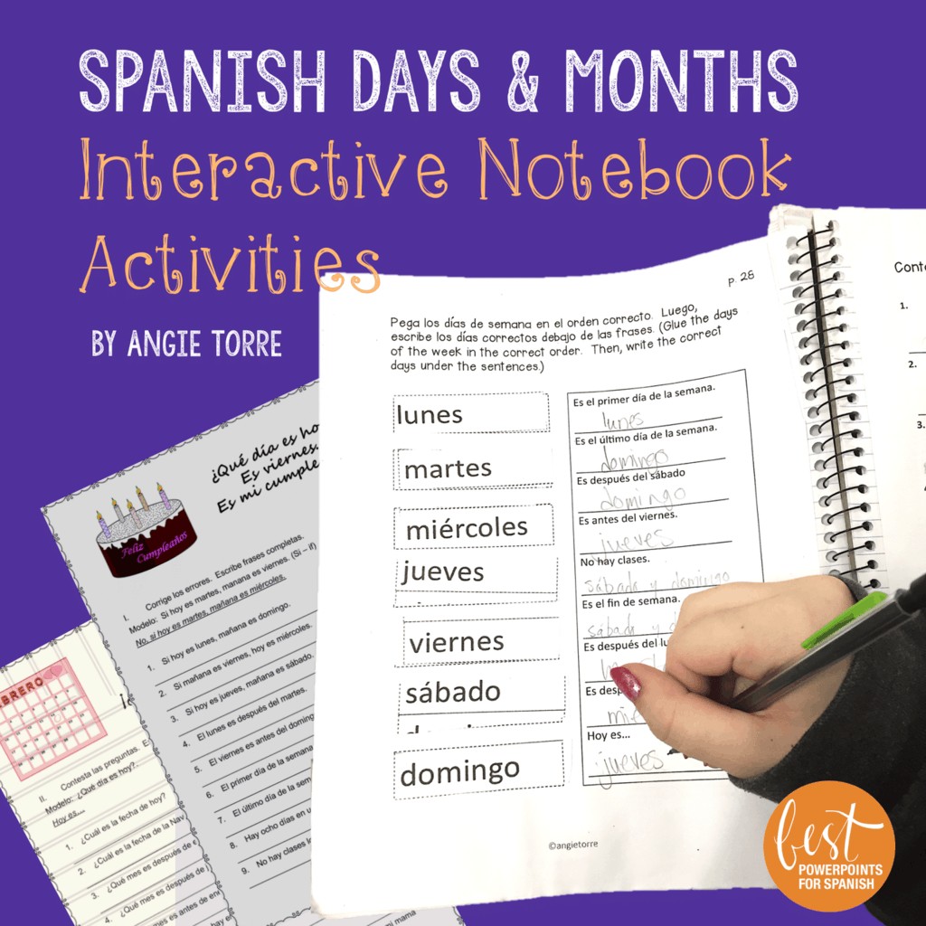 Spanish Days and Months Interactive Notebook Activities