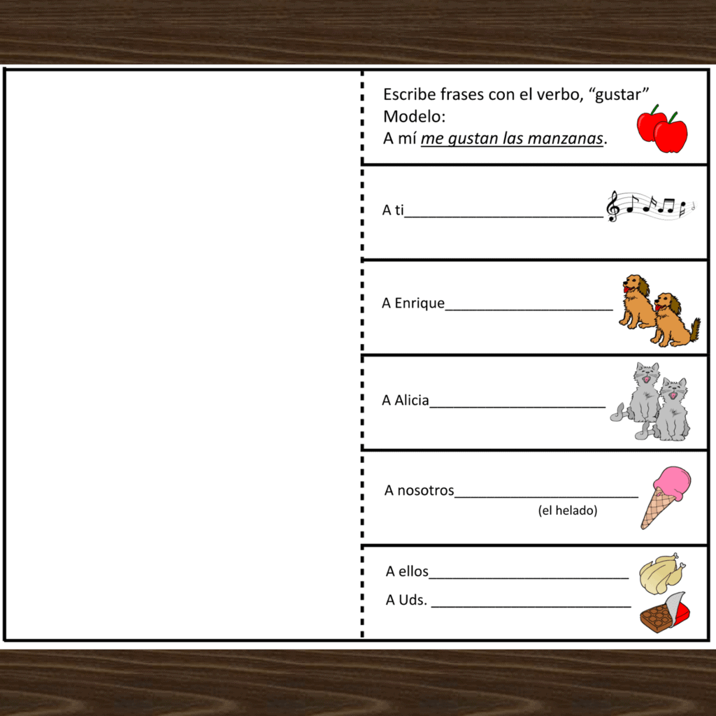 Spanish Gustar Interactive Notebook Activities - Image 2