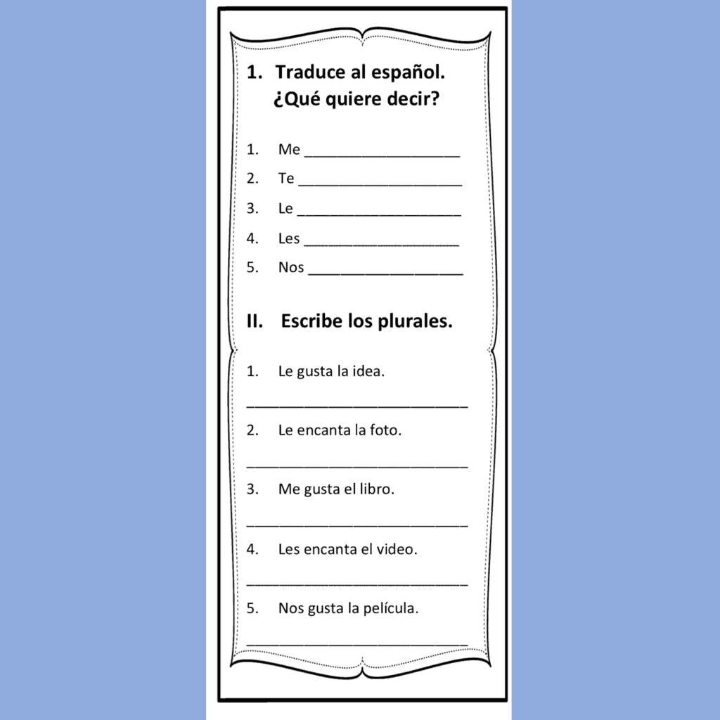 Spanish Gustar Interactive Notebook Activities - Image 3