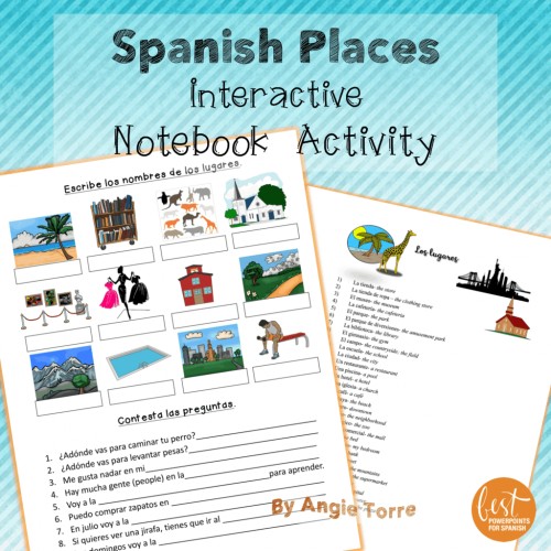 Spanish Places Interactive Notebook Activity