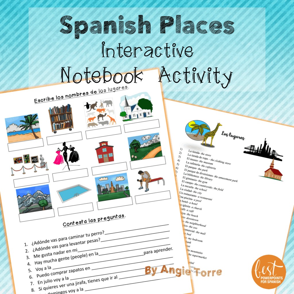 Spanish Places Interactive Notebook Activity