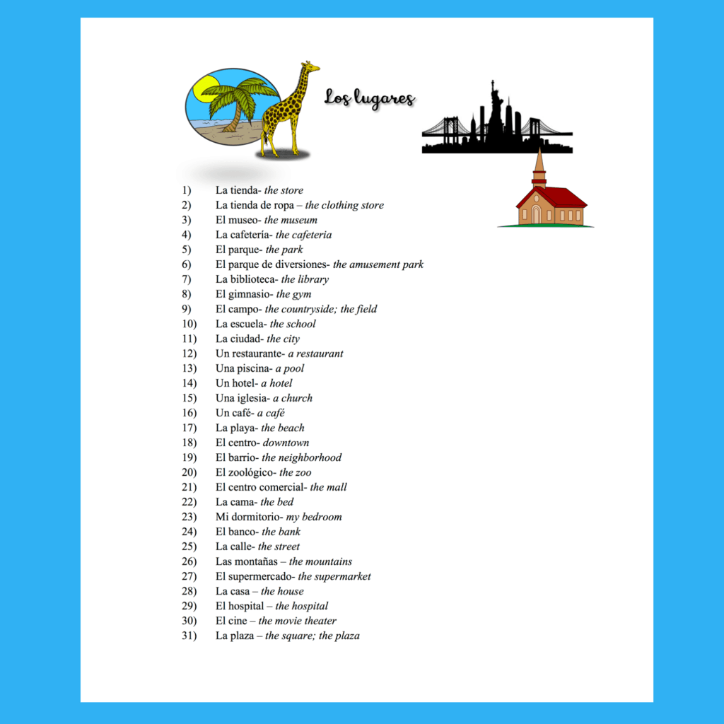 Spanish Places Los lugares Interactive Notebook Activity - Image 3