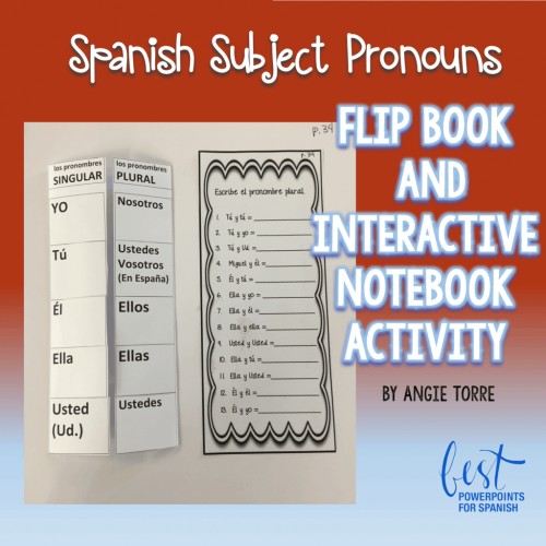 Spanish Subject Pronouns Foldable and Interactive Notebook Activity