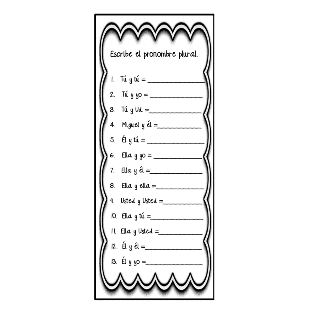 Spanish Subject Pronouns Foldable and Interactive Notebook Activity - Image 3