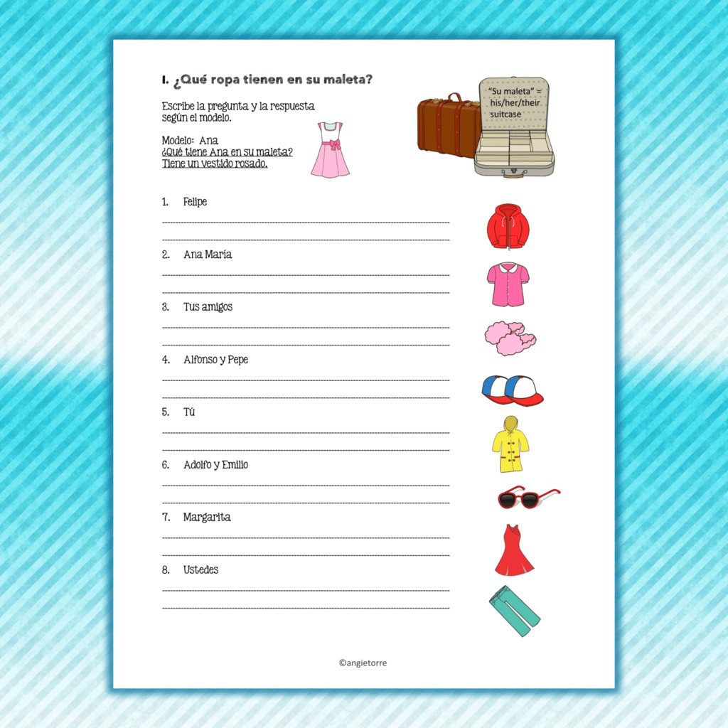 Spanish Verb Tener Interactive Notebook Activities and Student Handout - Image 2