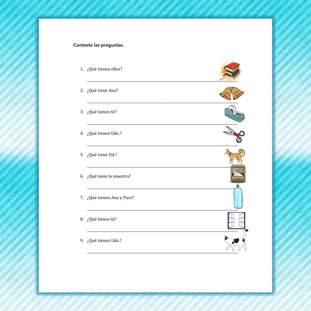 Spanish Verb Tener Interactive Notebook Activities and Student Handout - Image 3
