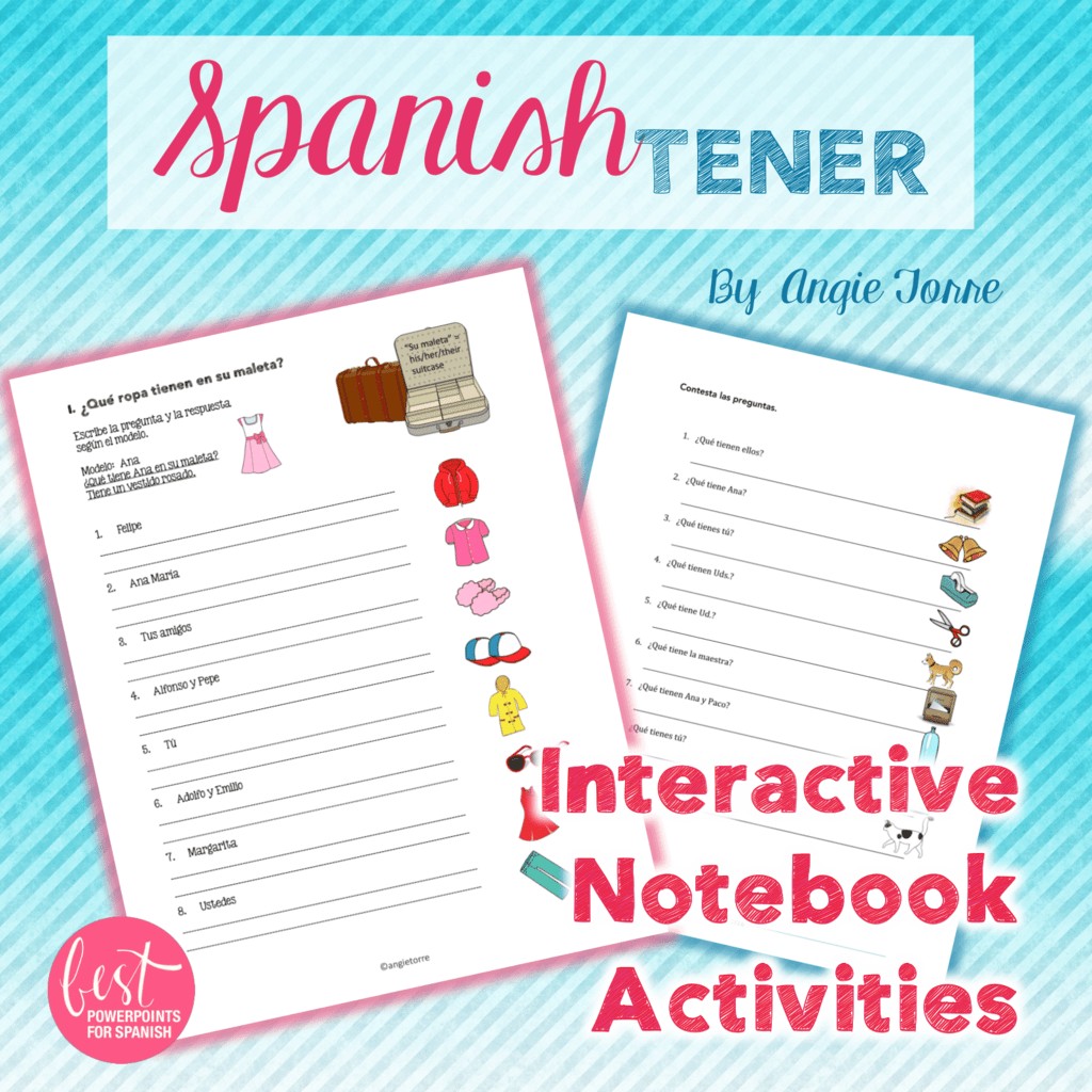 Spanish Tener Interactive Notebook Activities