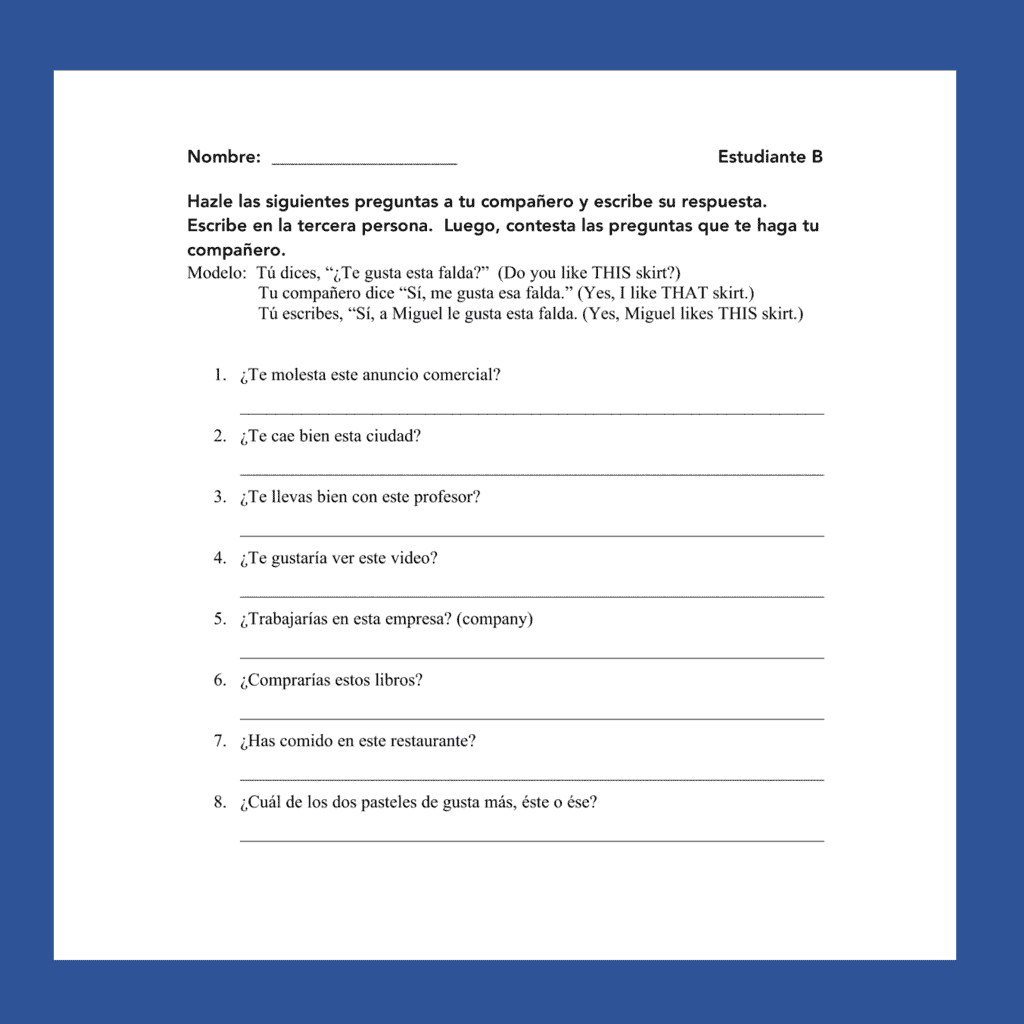 Spanish Demonstrative Adjectives Los demostrativos Speaking Activities - Image 2