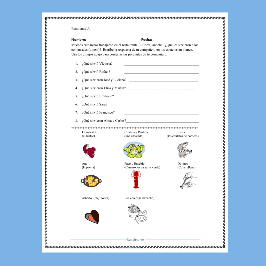 Spanish Three Paired and Group Speaking, Listening, Reading, Writing Activities - Image 3