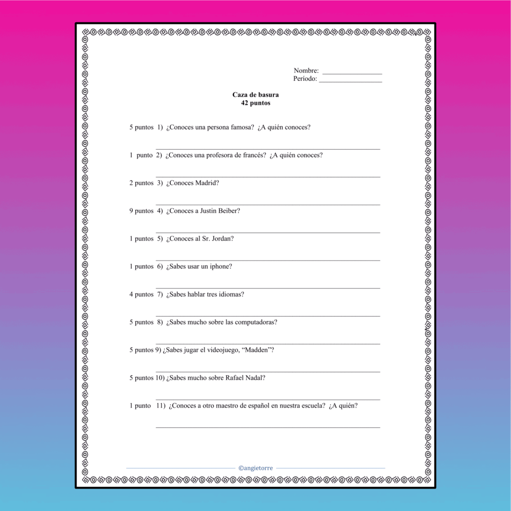 Spanish Saber conocer Group Speaking Activity - Image 2